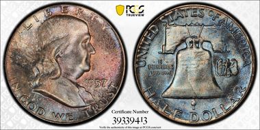 1957 50C MS67FBL