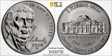 2020-W 5C Reverse Proof First Strike PR66