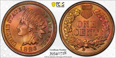 1886 1C Type 1 MS66+ RB