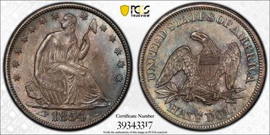 1854 50C MS65+