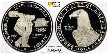 1983-S $1 Olympic PR70DCAM