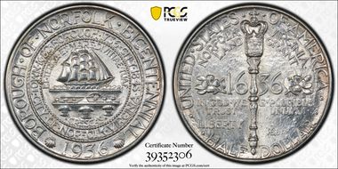 1936 50C Norfolk MS63