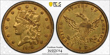 1836 $5 HM-2 XF40