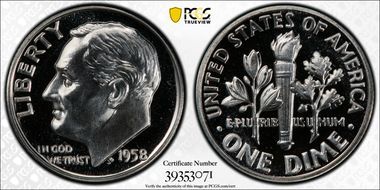 1958 10C PR68CAM