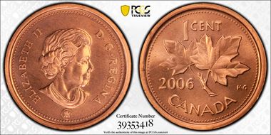 2006-RCM 1C Copper Plated Zinc MS68RD
