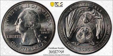 2020-W 25C American Samoa NP V75 First Week of Discovery MS66