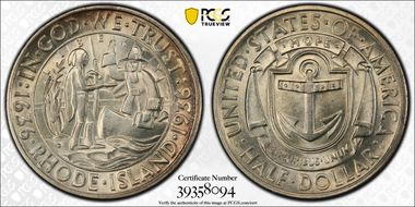 1936-D 50C Rhode Island MS66