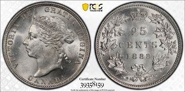1888 25C Wide 8 MS64