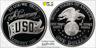 1991-S $1 USO PR69DCAM
