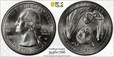 2020-W 25C American Samoa NP V75 First Week of Discovery MS64