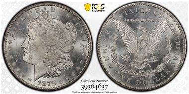 1878-CC $1 VAM 11, Lines in Wing MS63