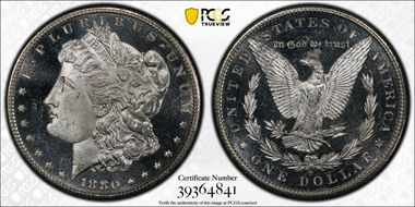1880/79-S $1 VAM 9, Doubled 18-0 MS66PL