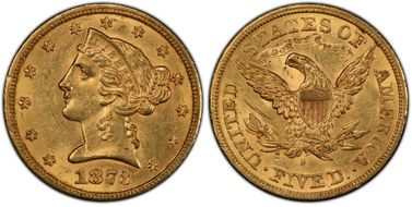 1873-S $5 MS61