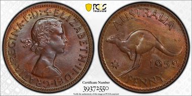 1959 Y. (p) 1D MS65BN