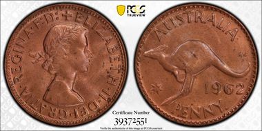 1962 Y. (p) 1D MS64RB