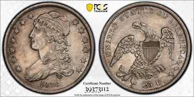 1838 25C Browning 1 AU53