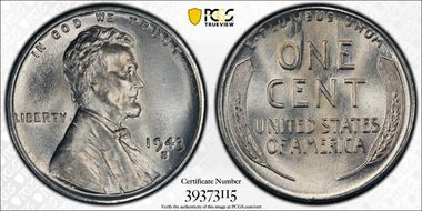 1943-S 1C MS67