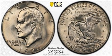 1974-D $1 MS66+