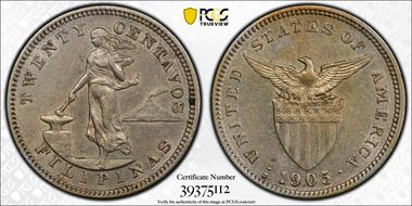 1905-S/S 20C Allen-10.06a RP 1 AU53