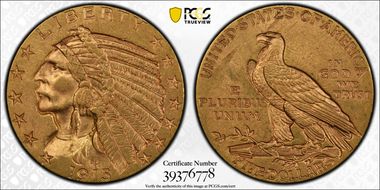 1915 $5 MS62