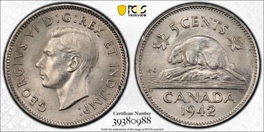 1942 5C Nickel MS64