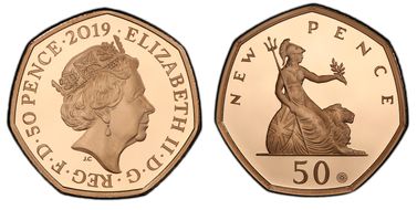 2019 50p 50 New Pence Au 50th Anniversary Privy Marks PR70DCAM