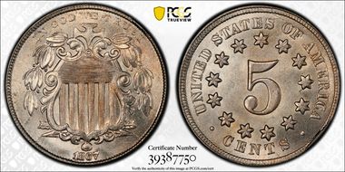 1867 5C No Rays RPD FS-1303 MS66