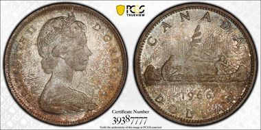 1966 S$1 Large Beads MS66