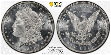 1887 $1 MS66PL