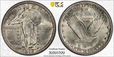 1918-S 25C MS62