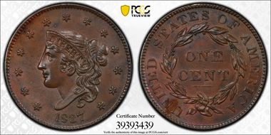 1837 1C Newcomb-6 MS64BN