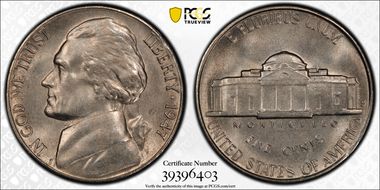 1947-S 5C MS66FS