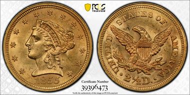 1855 $2.50 MS63