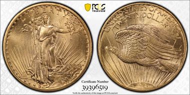 1908 $20 No Motto MS63