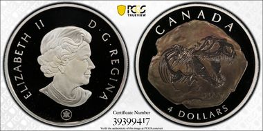 2009 $4 Tyrannosaurus Rex PR69DCAM