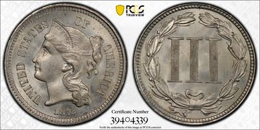 1873 3CN Closed 3 MS65+