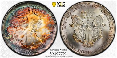 1986 $1 Silver Eagle MS68