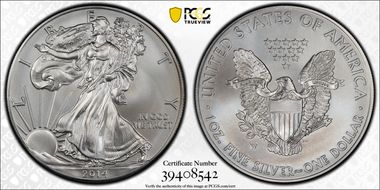 2014-W $1 Burnished Silver Eagle SP69