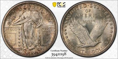 1917-S 25C Type 1 MS66+ FH