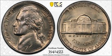 1939 5C Reverse of 1940 MS67FS