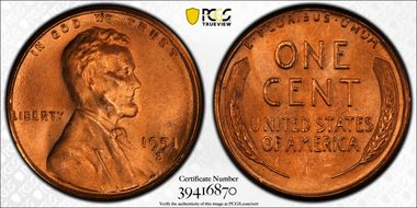 1951-S 1C MS67+ RD