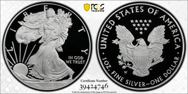 2020-W  $1 Silver Eagle PR70DCAM