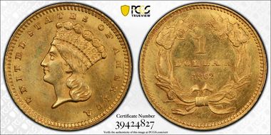 1862 G$1 MS64