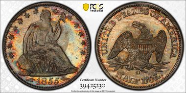 1855-O 50C Arrows MS65+