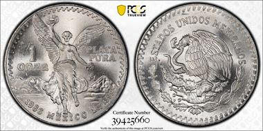 1986-Mo Onza Libertad Ag MS66
