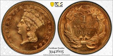 1884 G$1 MS67