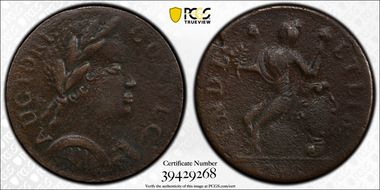 1785 CT 1/2P Bust Right, African Head N1BN