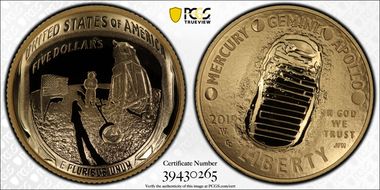 2019-W $5 Apollo 11 50th Anniversary Astronauts Memorial Foundation PR70DCAM