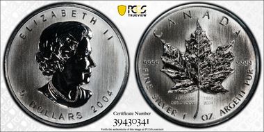 2004 $5 ML Desjardins MS68