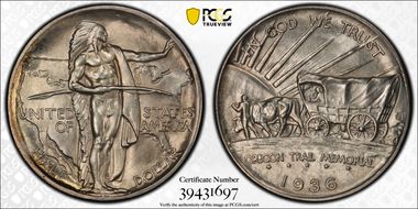 1936 50C Oregon MS66